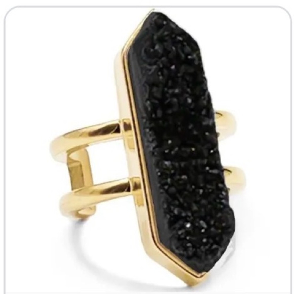 Kinsley Armelle Black and Gold Ring